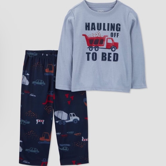 NEW! Set of Two Carter's 12M Baby 2pc Pajama Sets - Long Sleeve & Pants - Picture 3 of 13